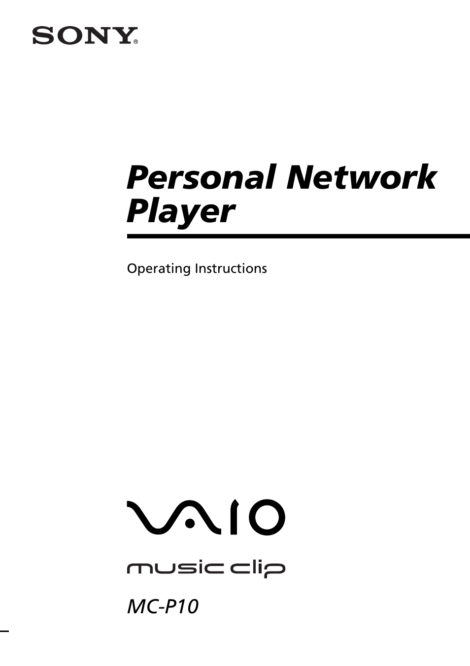 Sony MC-P10 User Manual | 40 pages
