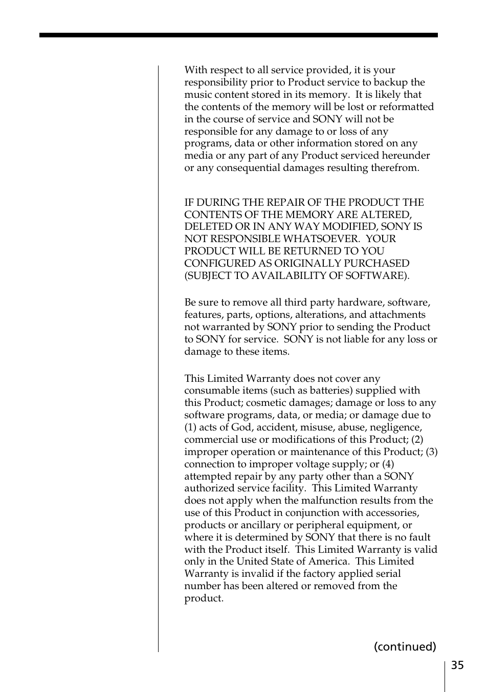 Sony MC-P10 User Manual | Page 35 / 40