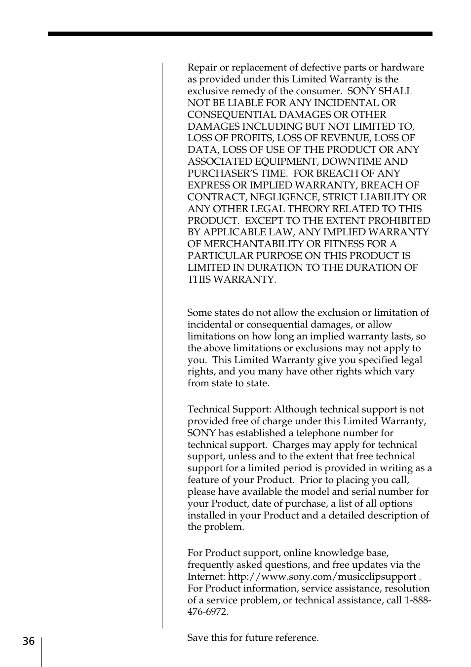 Sony MC-P10 User Manual | Page 36 / 40