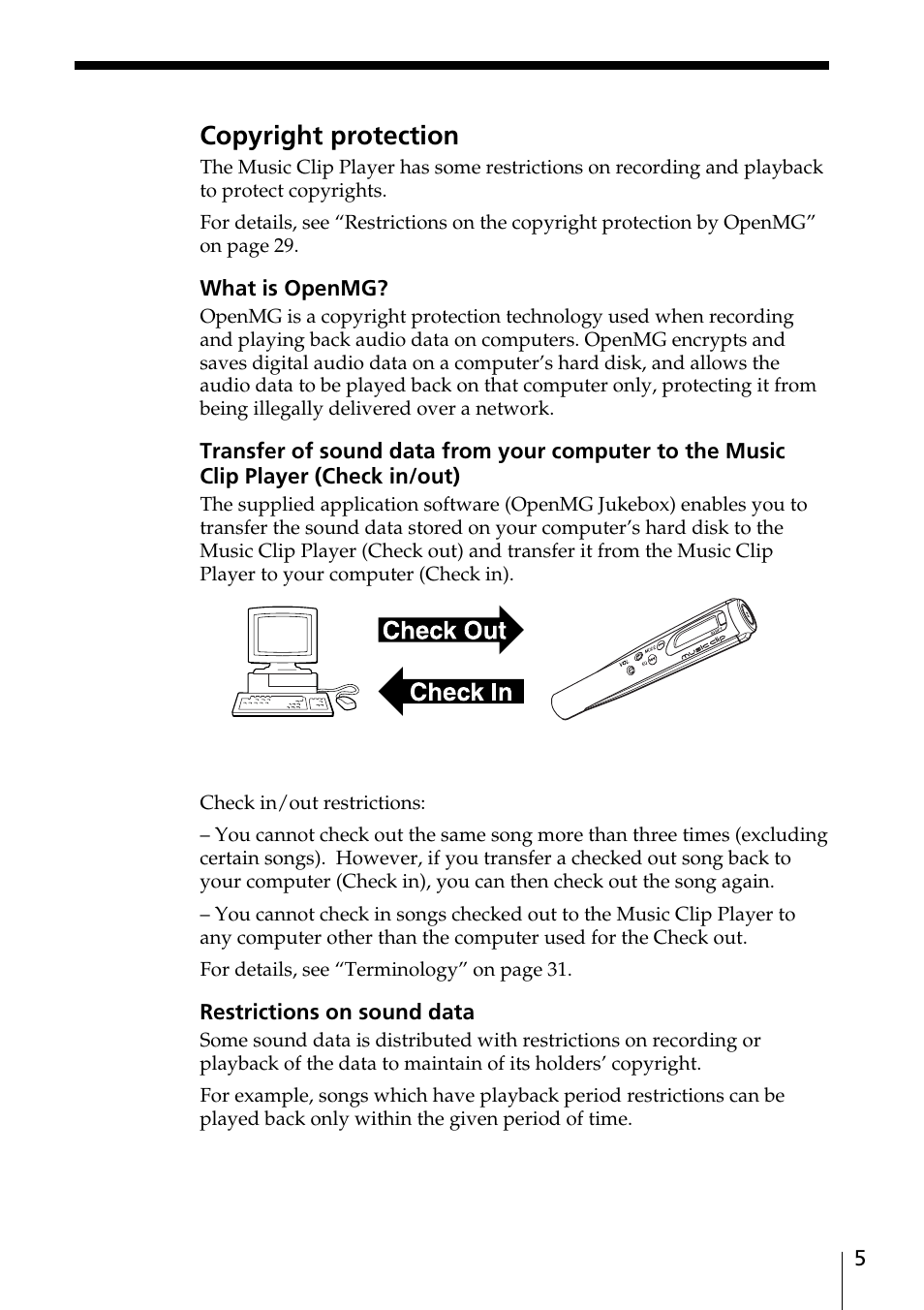 Copyright protection | Sony MC-P10 User Manual | Page 5 / 40