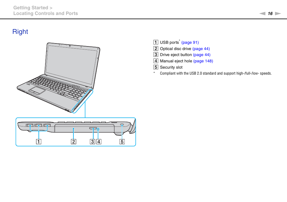 Right | Sony VPCEB4LFX User Manual | Page 16 / 172