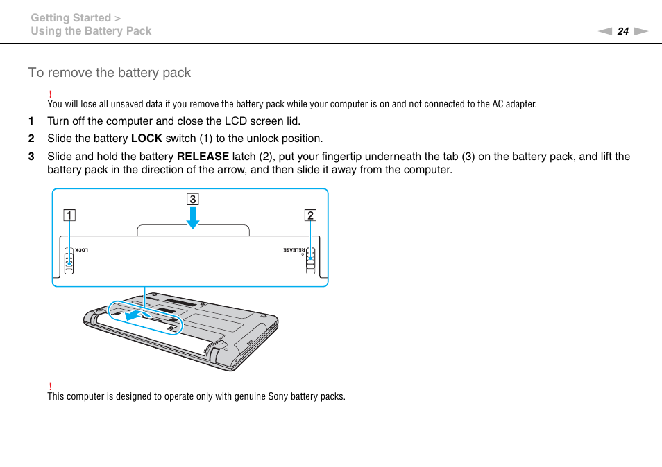 Sony VPCEB4LFX User Manual | Page 24 / 172