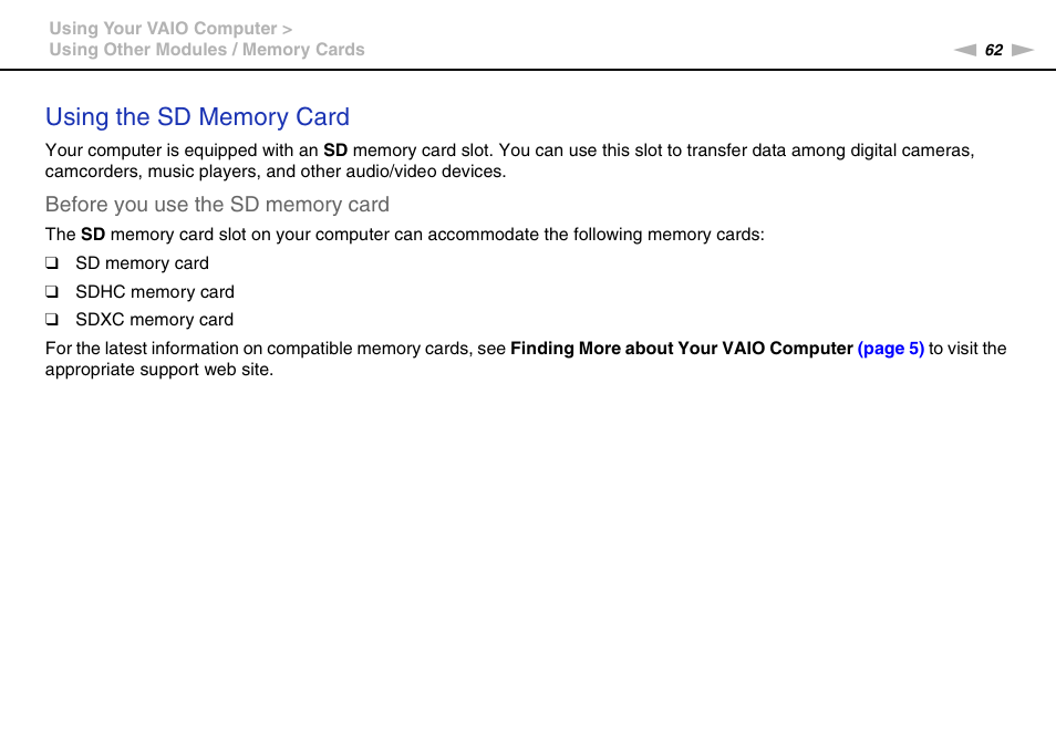 Sony VPCEB4LFX User Manual | Page 62 / 172