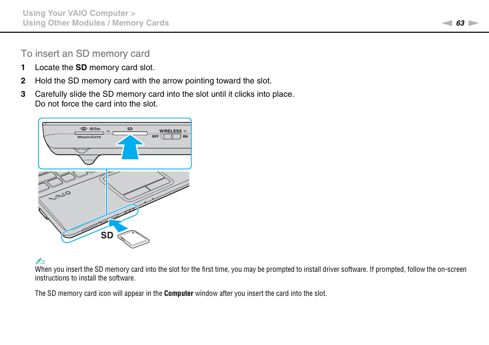 Sony VPCEB4LFX User Manual | Page 63 / 172