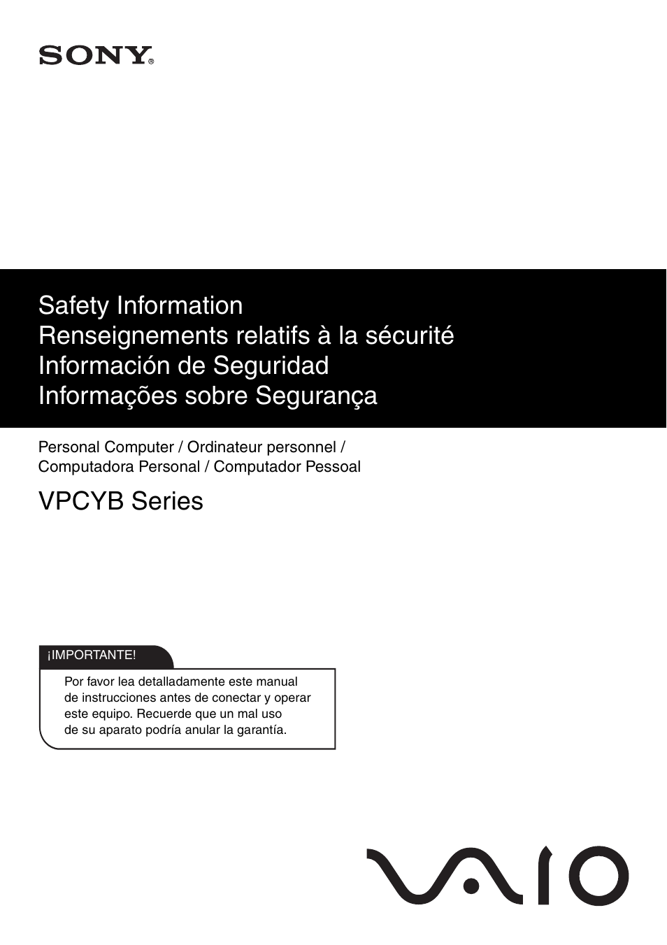 Sony VPCYB33KX User Manual | 28 pages