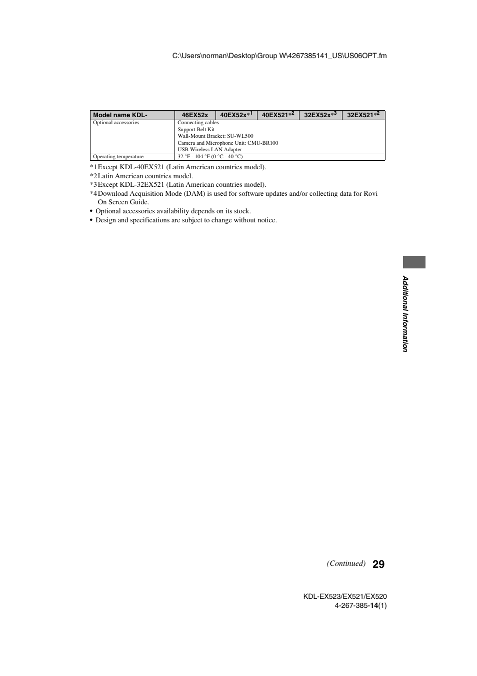 Sony KDL-32EX523 User Manual | Page 29 / 32