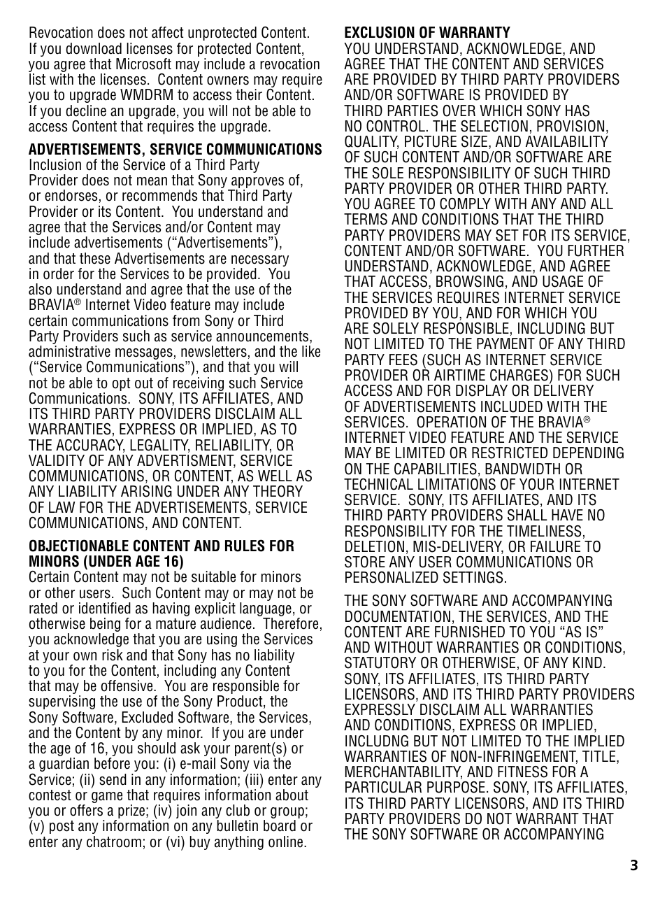 Sony KDL-46EX645 User Manual | Page 3 / 28