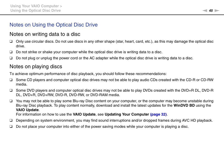 Sony VPCE Series User Manual | Page 45 / 163