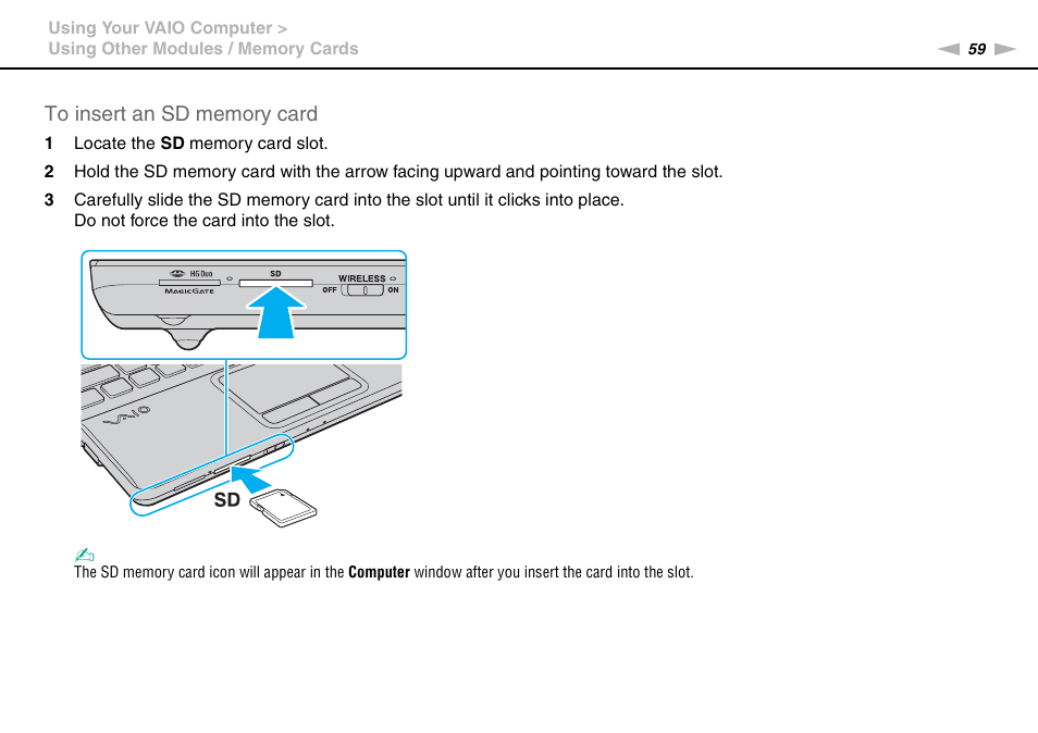 Sony VPCE Series User Manual | Page 59 / 163