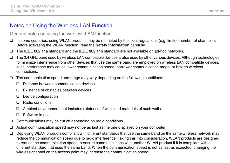 Sony VPCE Series User Manual | Page 65 / 163