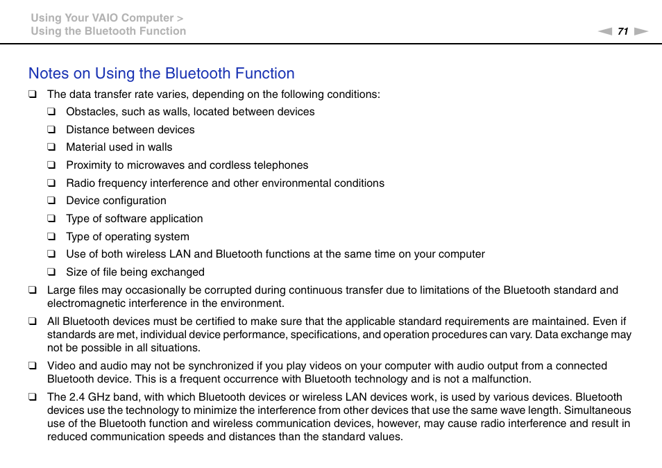 Sony VPCE Series User Manual | Page 71 / 163