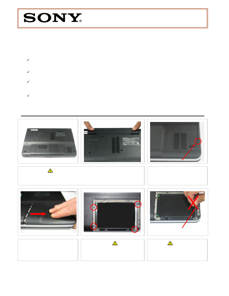 Sony VGN-FSxx Series Hard Disk Drive (Replacement Instructions) User Manual | 2 pages