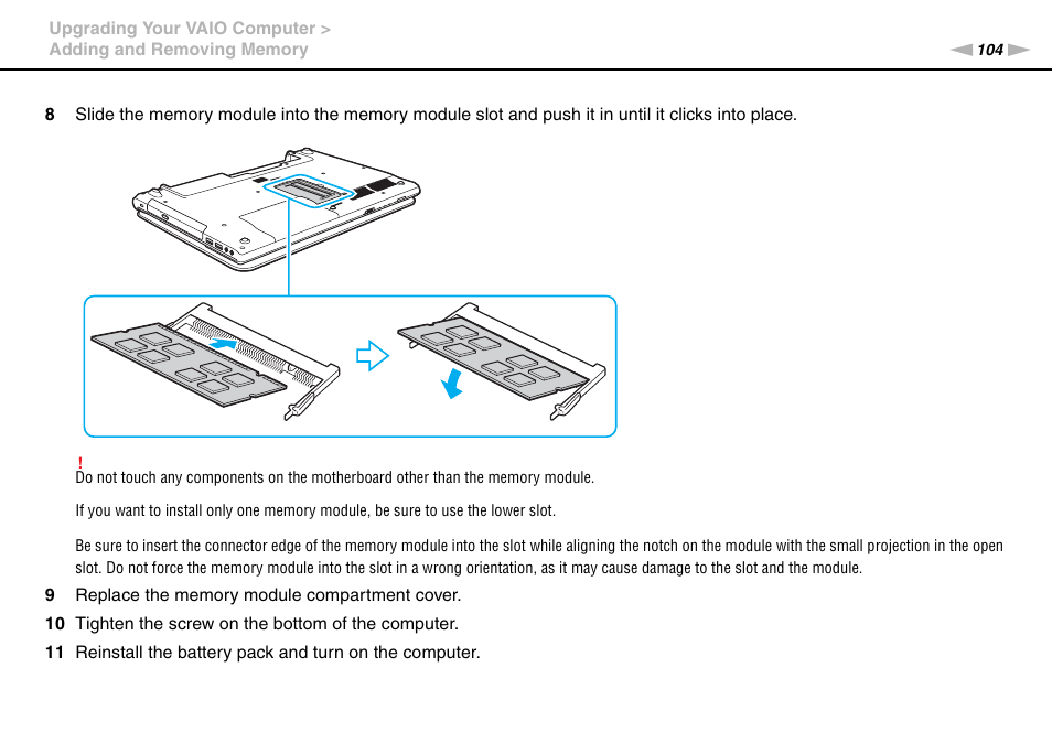 Sony VPCCA190X User Manual | Page 104 / 167