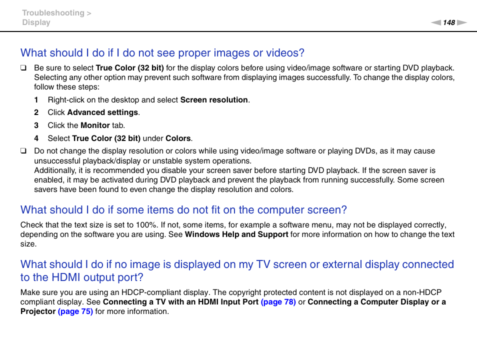 Sony VPCCA190X User Manual | Page 148 / 167