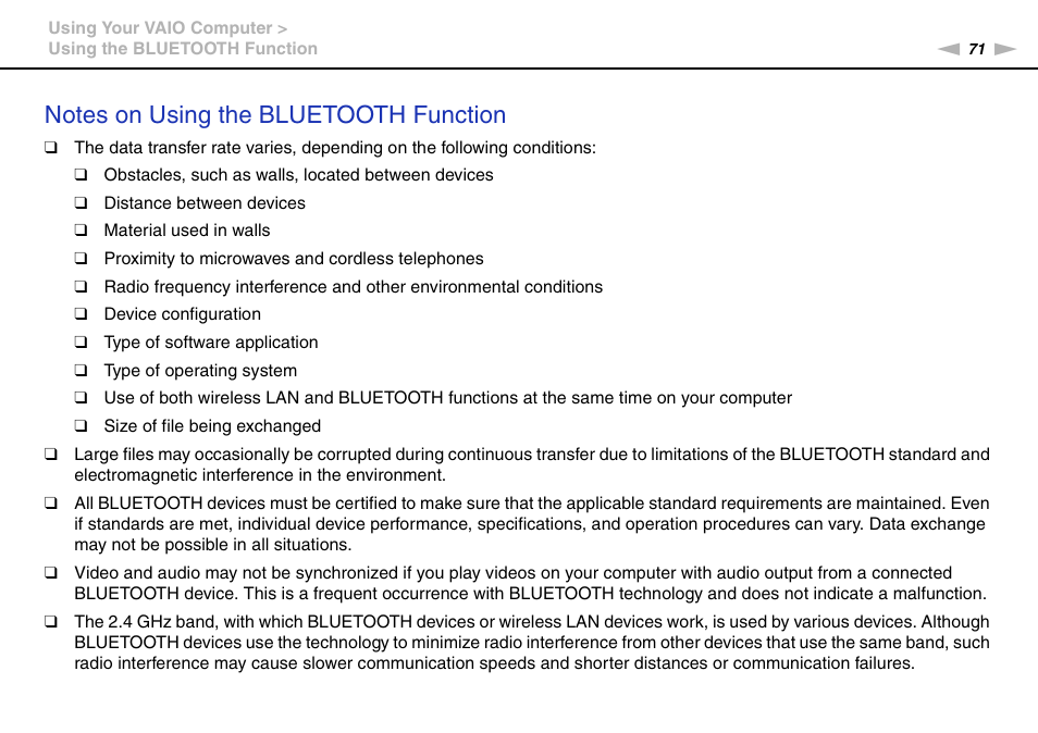 Sony VPCCA190X User Manual | Page 71 / 167