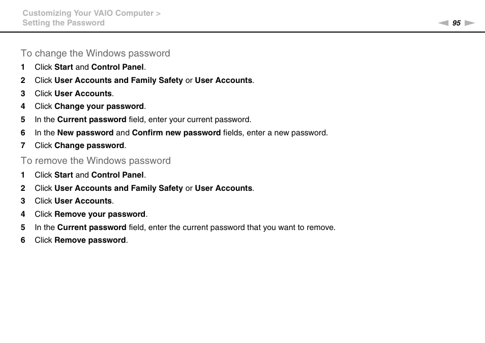 Sony VPCCA190X User Manual | Page 95 / 167