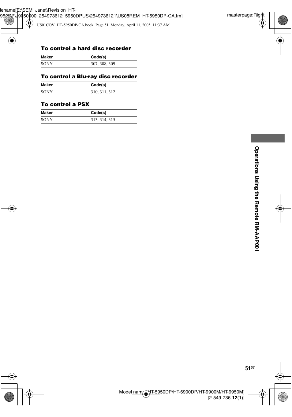 Sony HT-9900M User Manual | Page 51 / 60