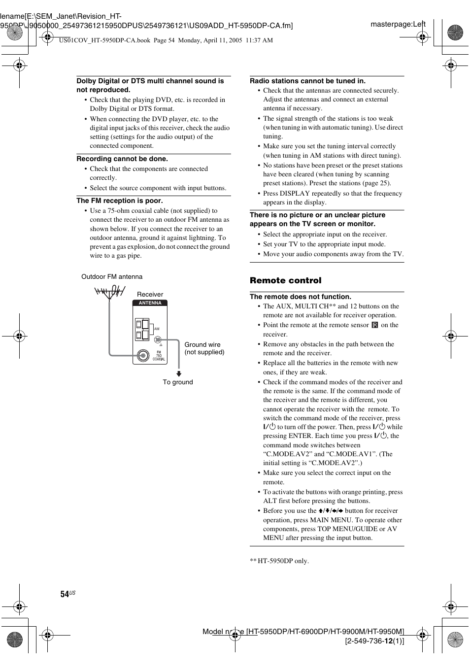Sony HT-9900M User Manual | Page 54 / 60