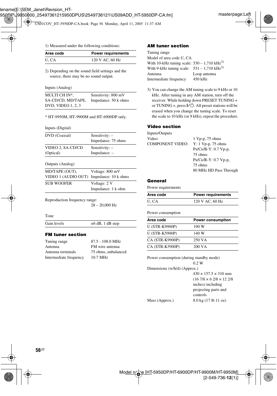 Sony HT-9900M User Manual | Page 56 / 60