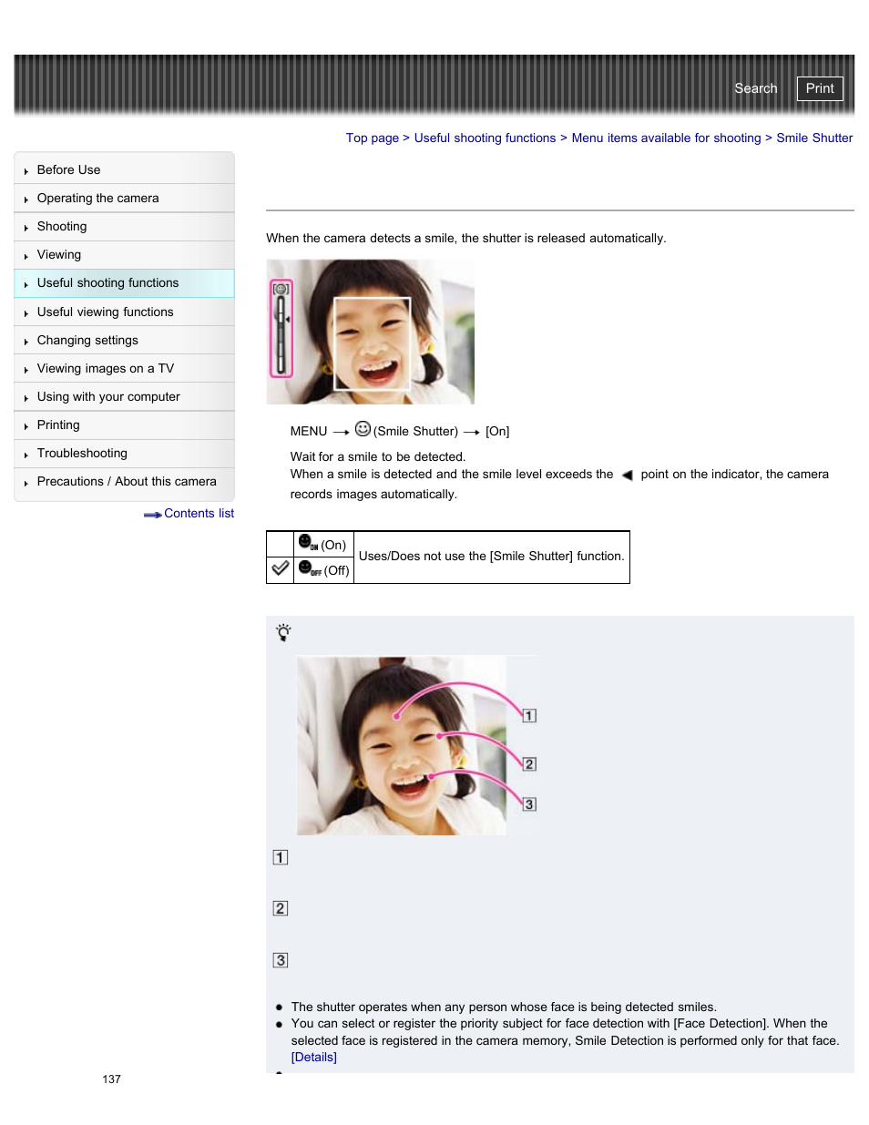 Smile shutter, Cyber-shot user guide | Sony DSC-HX50V User Manual | Page 144 / 289