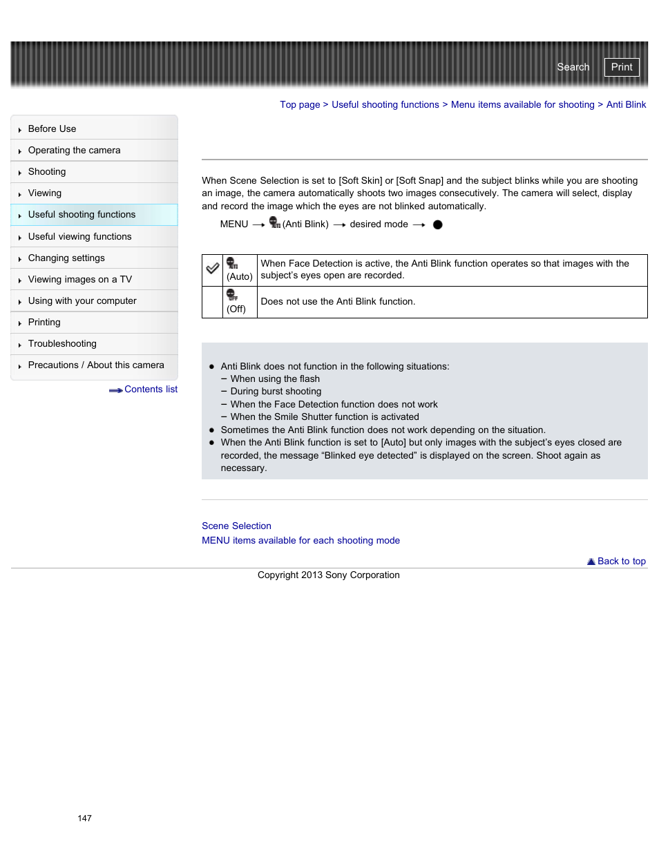 Anti blink, Details, Cyber-shot user guide | Sony DSC-HX50V User Manual | Page 154 / 289
