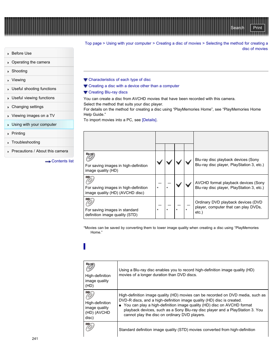 Selecting the method for creating a disc of movies, Details, Cyber-shot user guide | Sony DSC-HX50V User Manual | Page 248 / 289