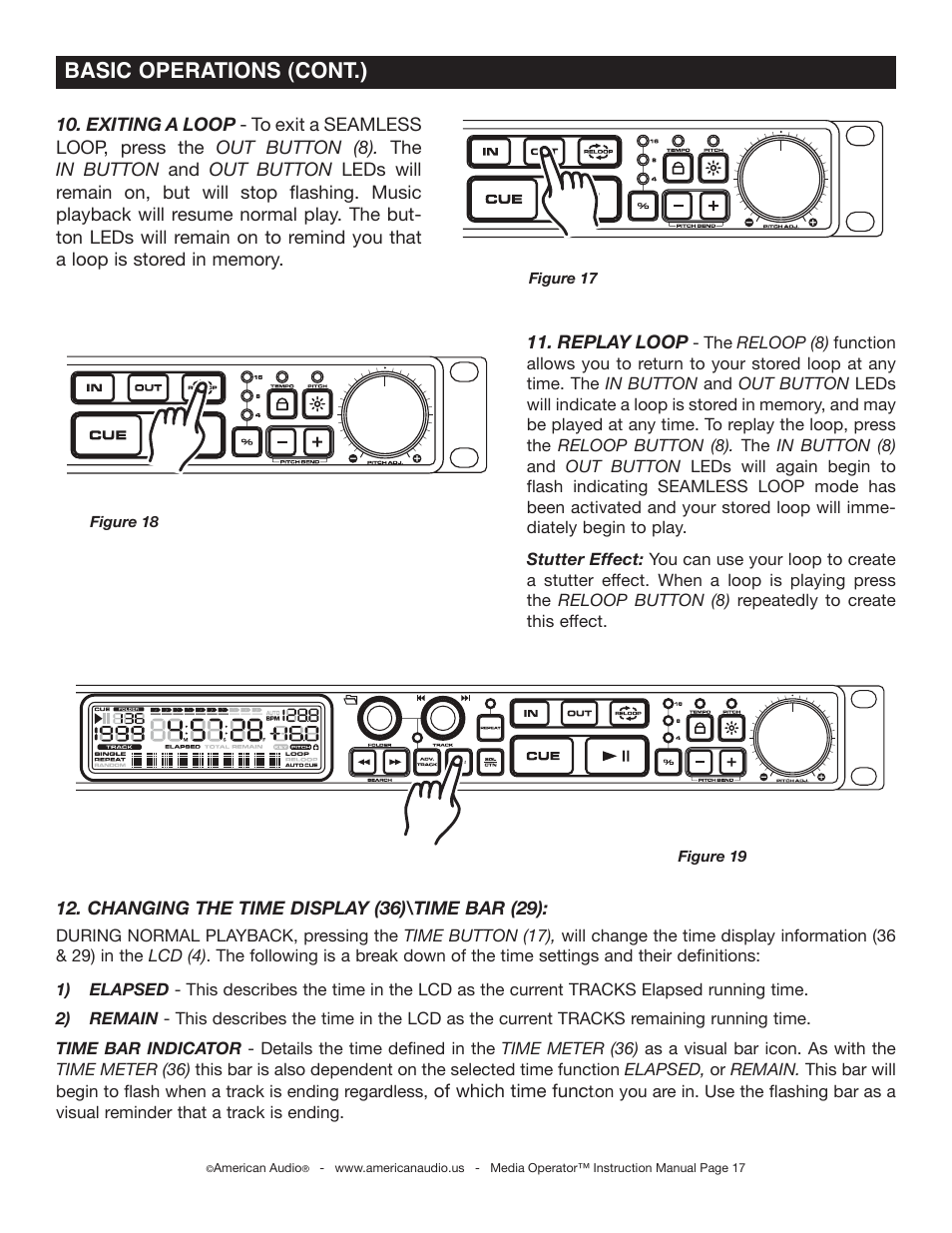 Basic operations (cont.) | American Audio Media Operator User Manual | Page 17 / 26