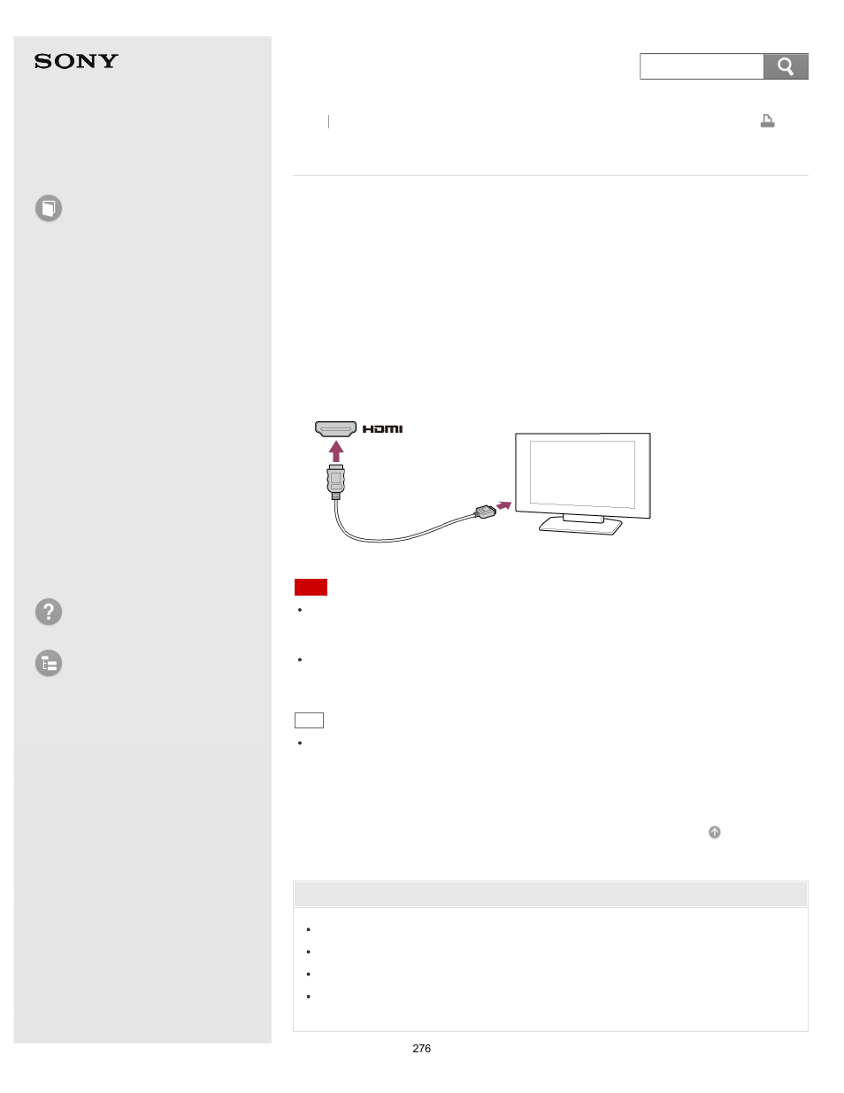 Connecting a tv with an hdmi input port, User guide, How to use | Troubleshooting list of topics, Vaio duo 13 | Sony SVD13213CYB User Manual | Page 276 / 484