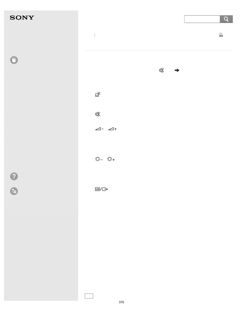 Combinations and functions with the fn key, User guide, How to use | Troubleshooting list of topics, Vaio duo 13, Search | Sony SVD13213CYB User Manual | Page 370 / 484