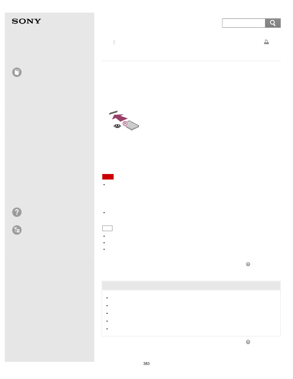 Inserting "memory stick, User guide, How to use | Troubleshooting list of topics, Vaio duo 13, Search | Sony SVD13213CYB User Manual | Page 383 / 484