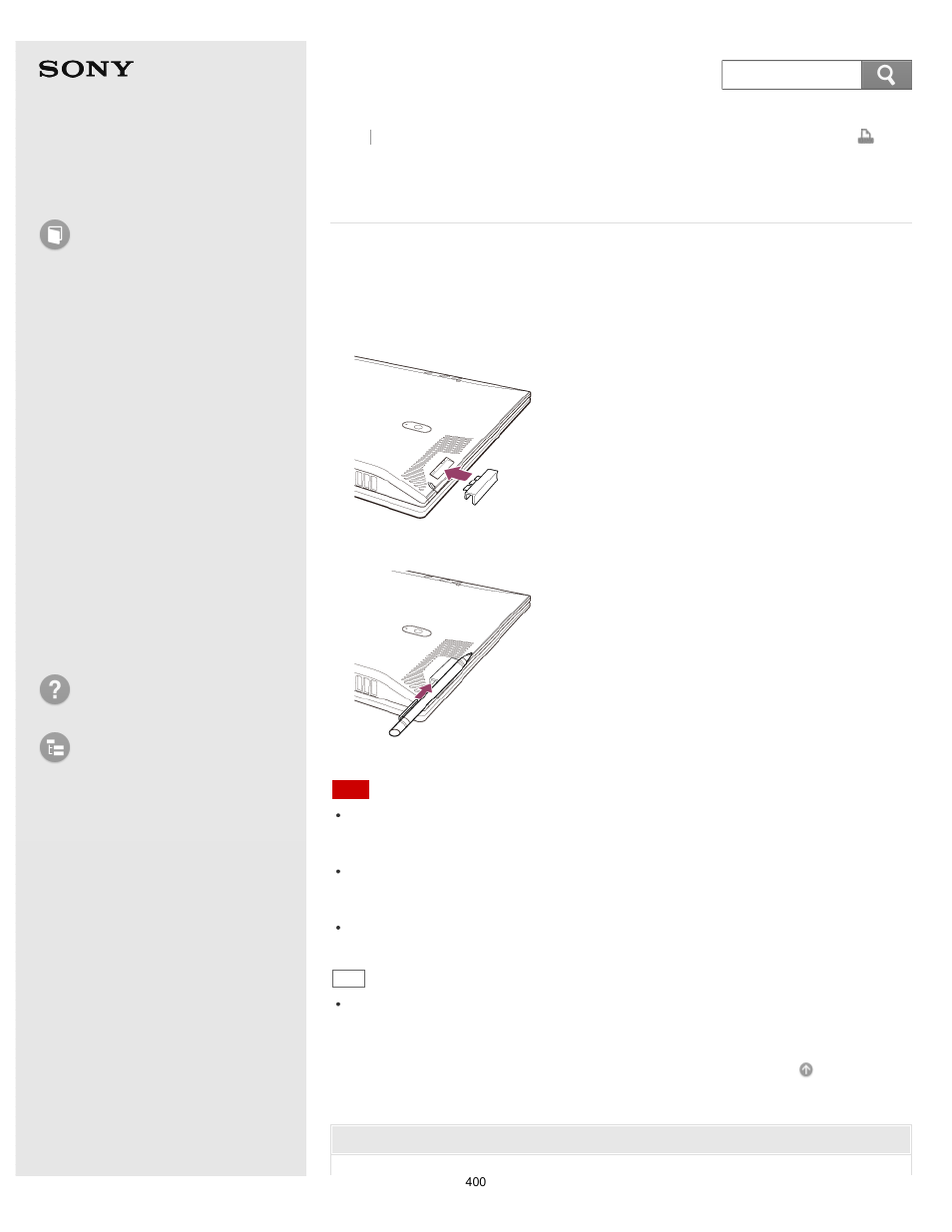 Using the pen hook (digitizer stylus supplied, Models), User guide | How to use, Troubleshooting list of topics, Vaio duo 13 | Sony SVD13213CYB User Manual | Page 400 / 484