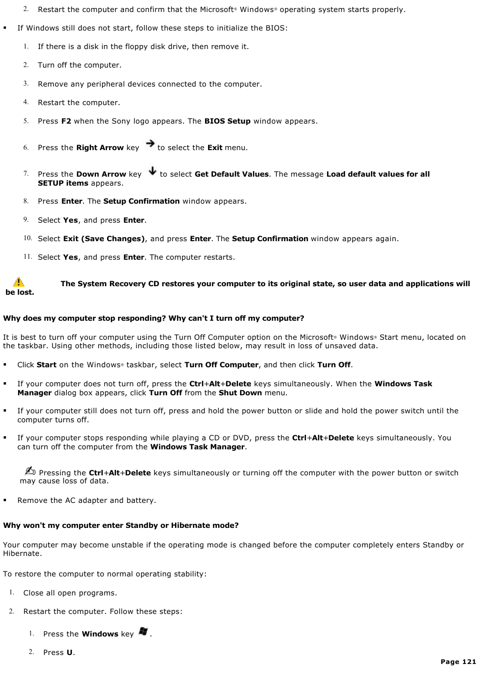 Sony PCG-FRV25 User Manual | Page 121 / 124