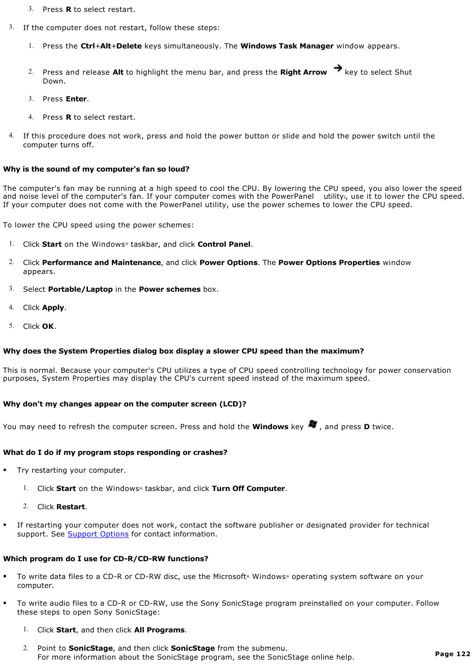 Sony PCG-FRV25 User Manual | Page 122 / 124