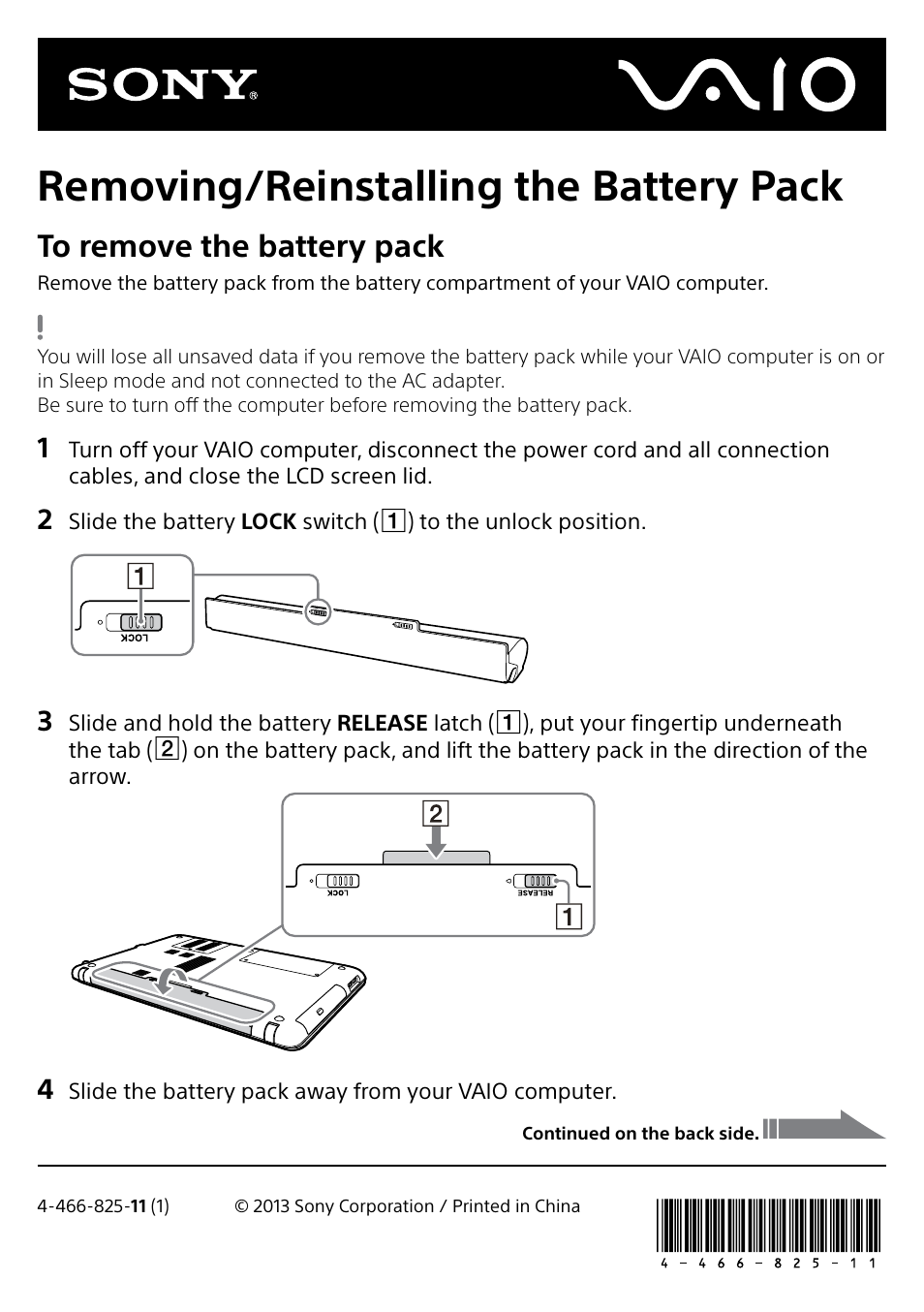 Sony SVF15416CXB User Manual | 2 pages