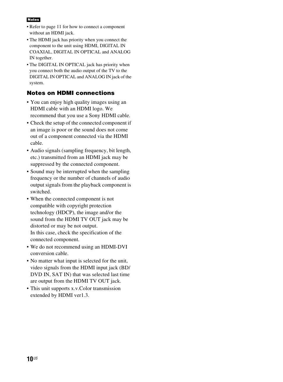 Sony RHT-S10 User Manual | Page 10 / 164