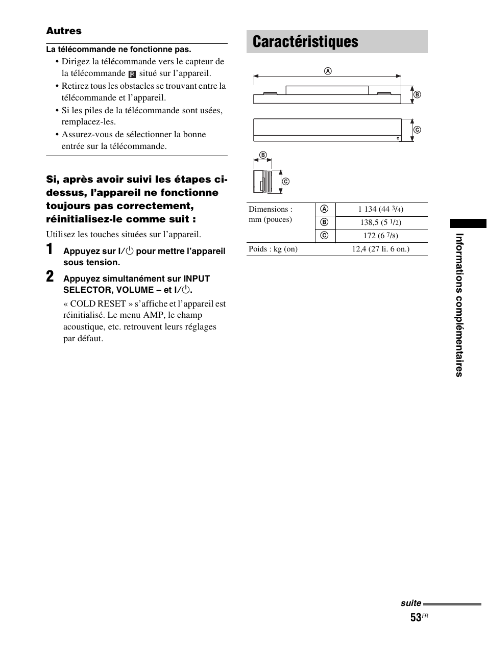 Caractéristiques | Sony RHT-S10 User Manual | Page 105 / 164