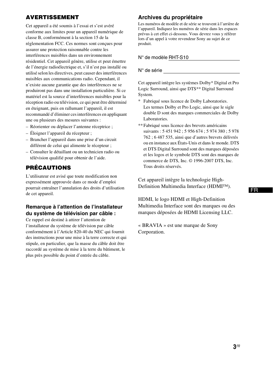 Sony RHT-S10 User Manual | Page 55 / 164