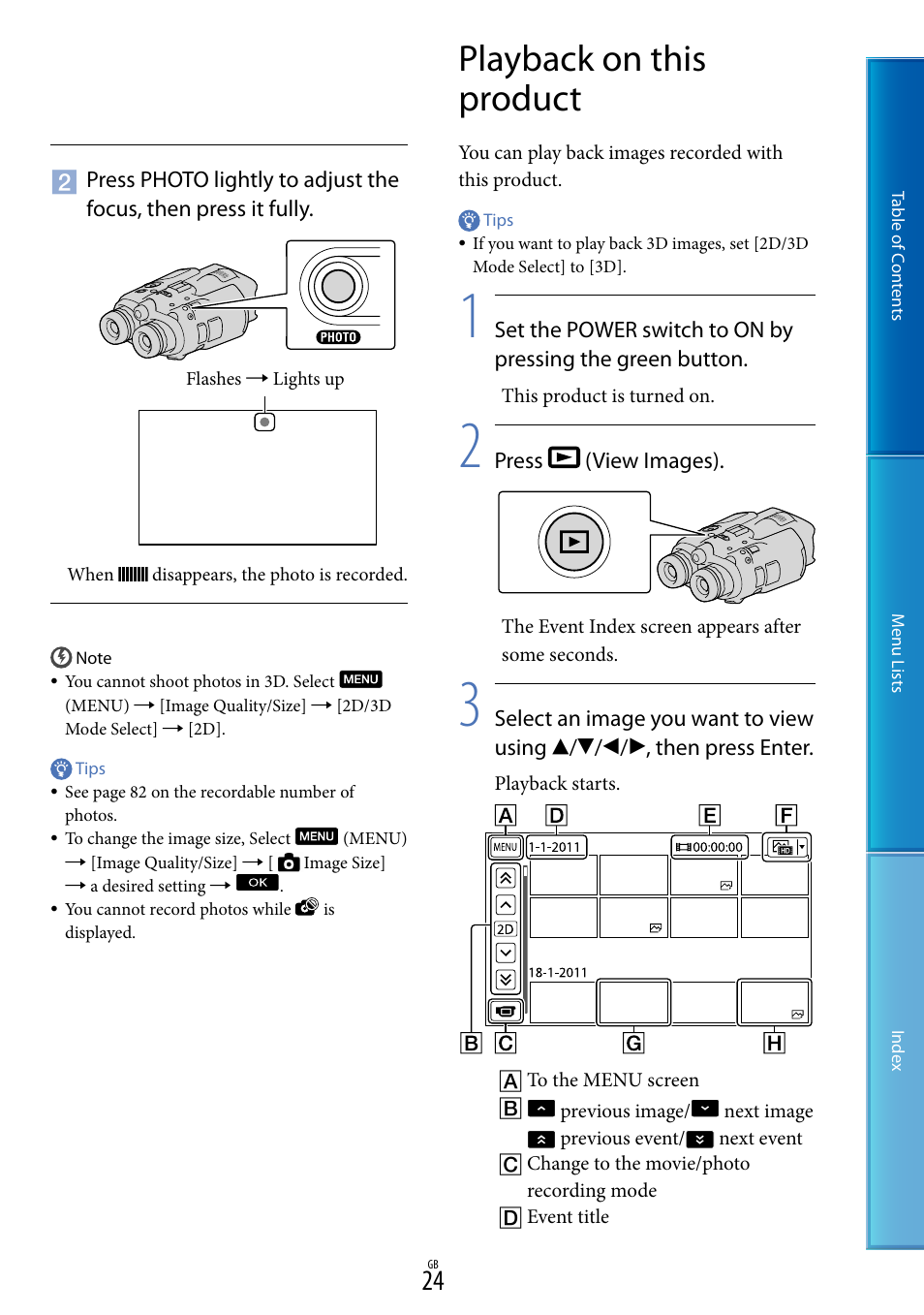 Playback on this product | Sony DEV-5 User Manual | Page 24 / 98