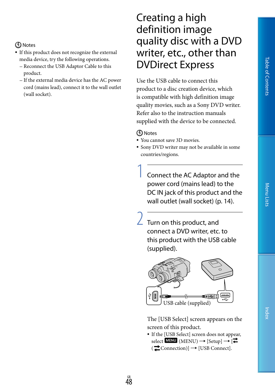 Dvdirect express | Sony DEV-5 User Manual | Page 48 / 98