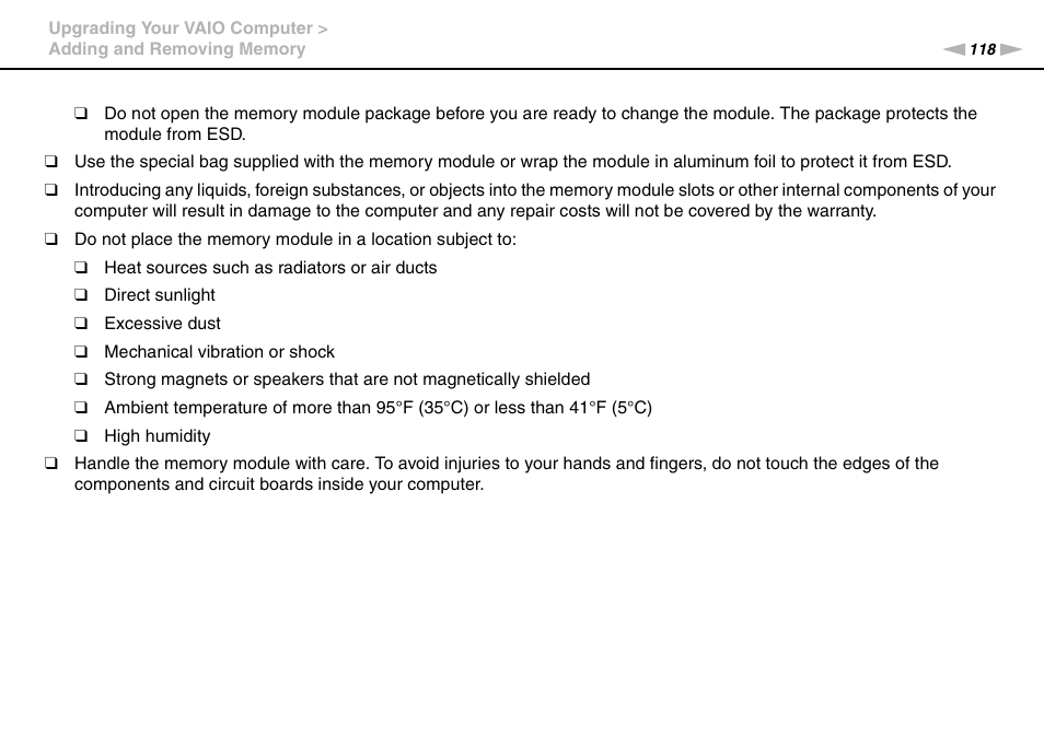 Sony VGNSR590F User Manual | Page 118 / 187