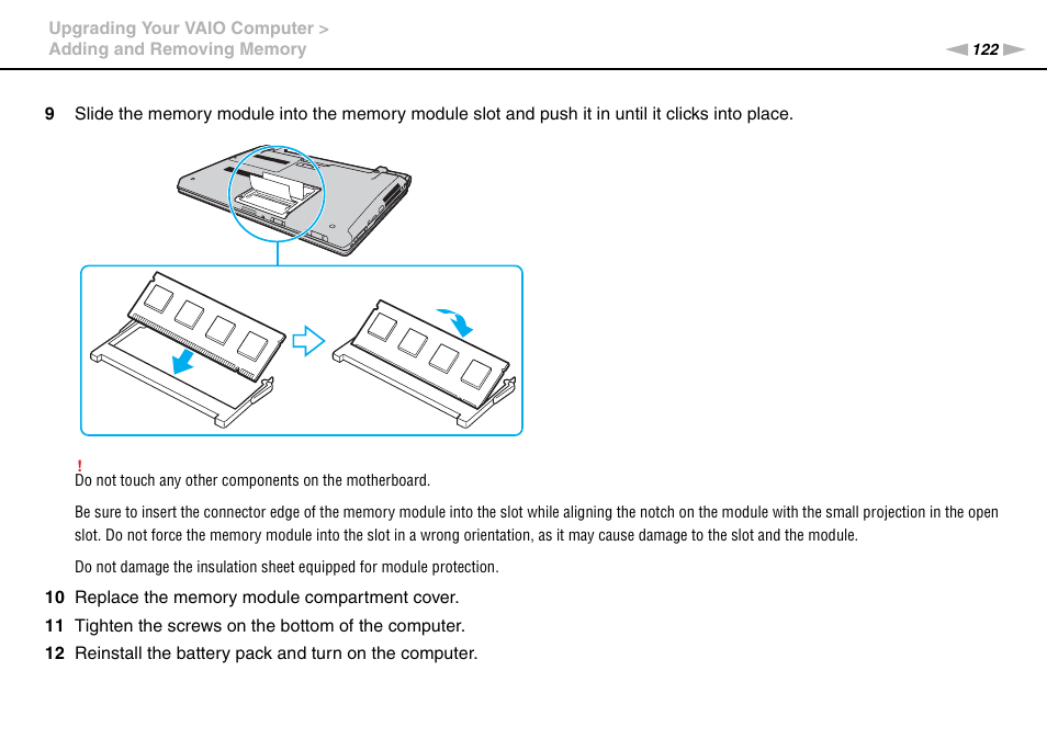 Sony VGNSR590F User Manual | Page 122 / 187