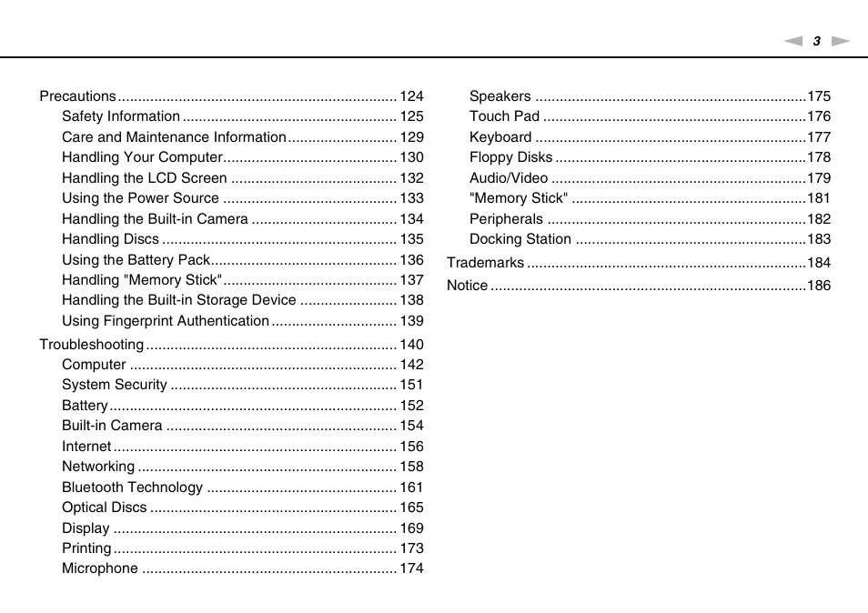 Sony VGNSR590F User Manual | Page 3 / 187