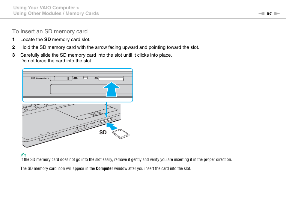 Sony VGNSR590F User Manual | Page 54 / 187