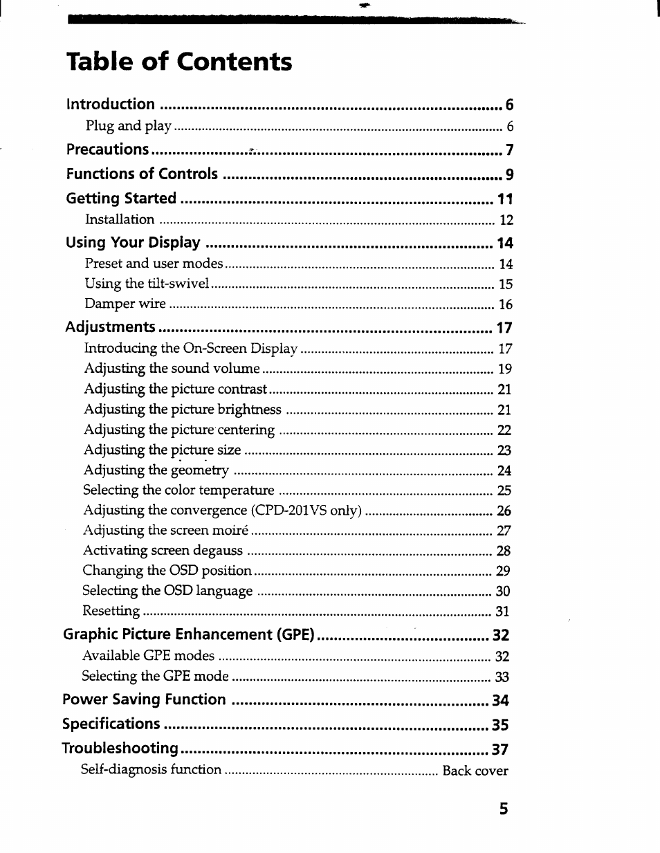 Sony CPD-101VS User Manual | Page 4 / 39