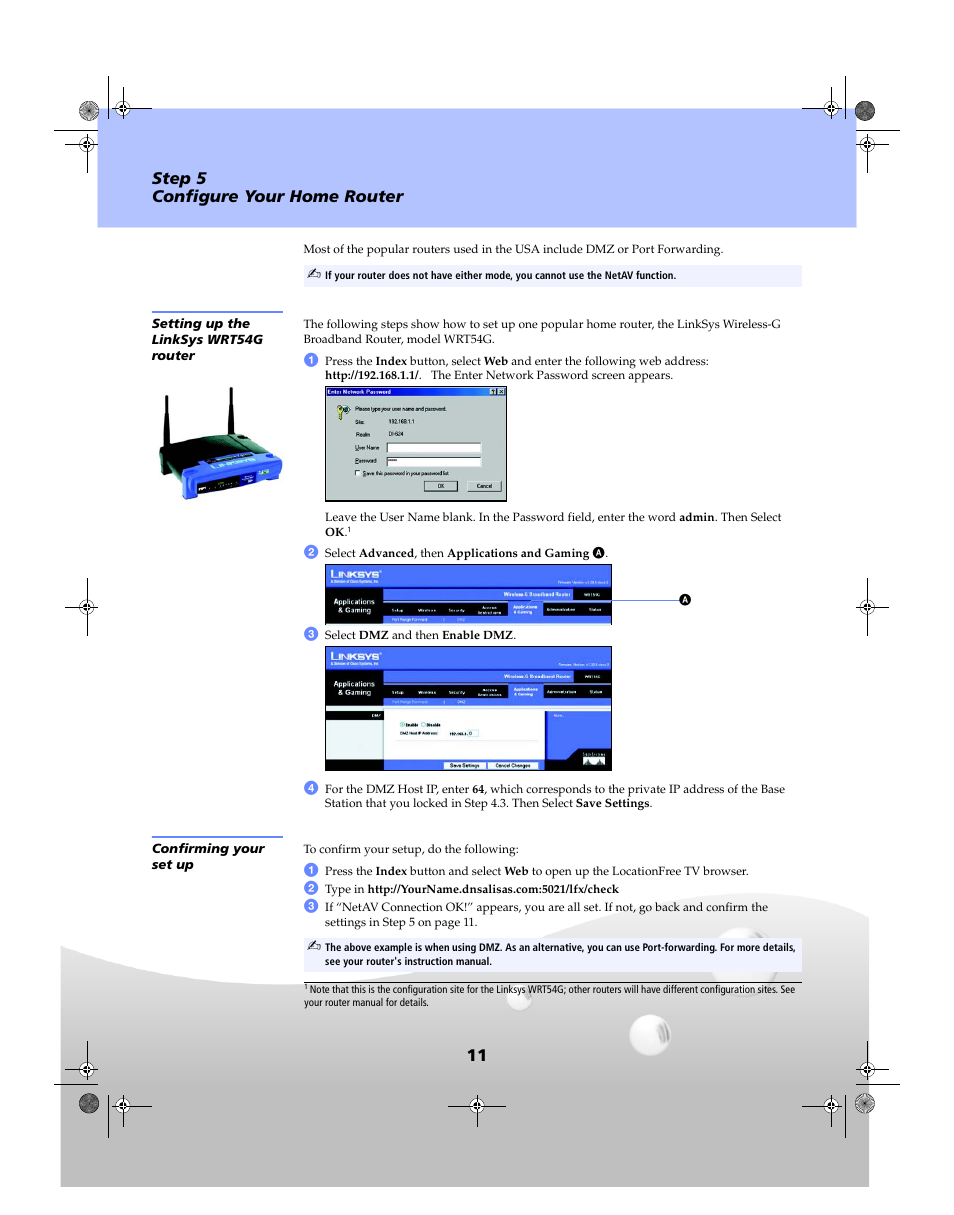 11 step 5 configure your home router | Sony LF-X1 User Manual | Page 11 / 14