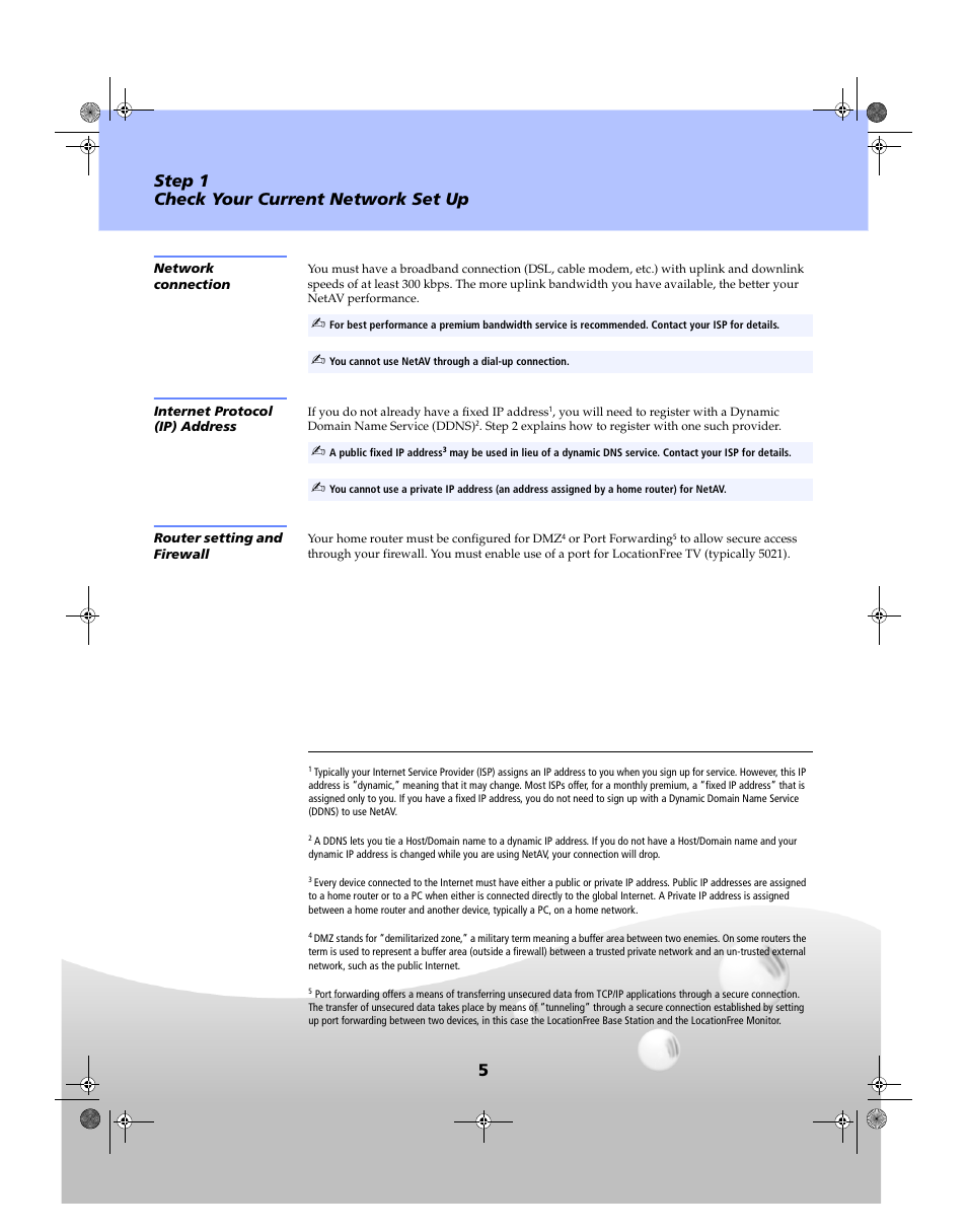 5step 1 check your current network set up | Sony LF-X1 User Manual | Page 5 / 14