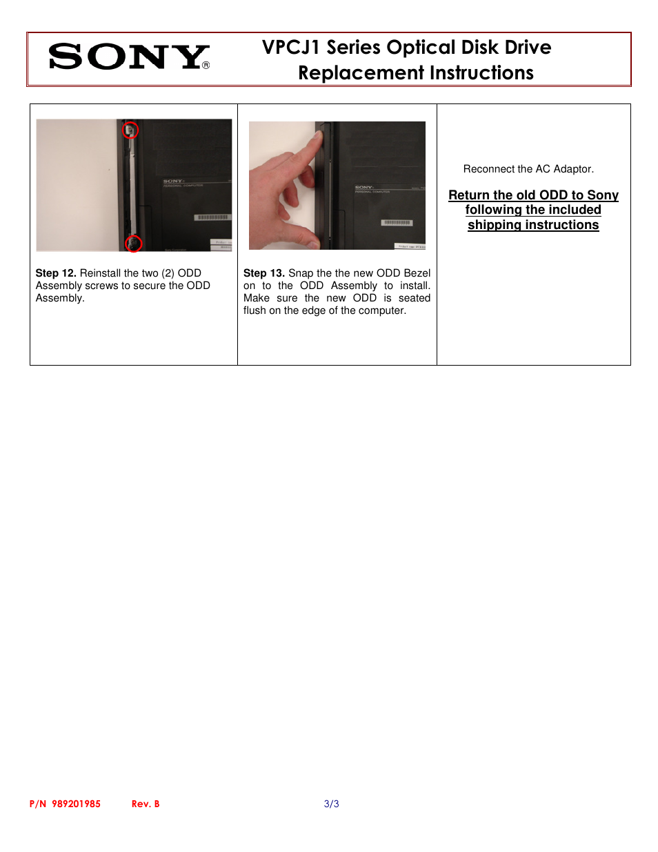 Sony VPCJ117FX User Manual | Page 3 / 3