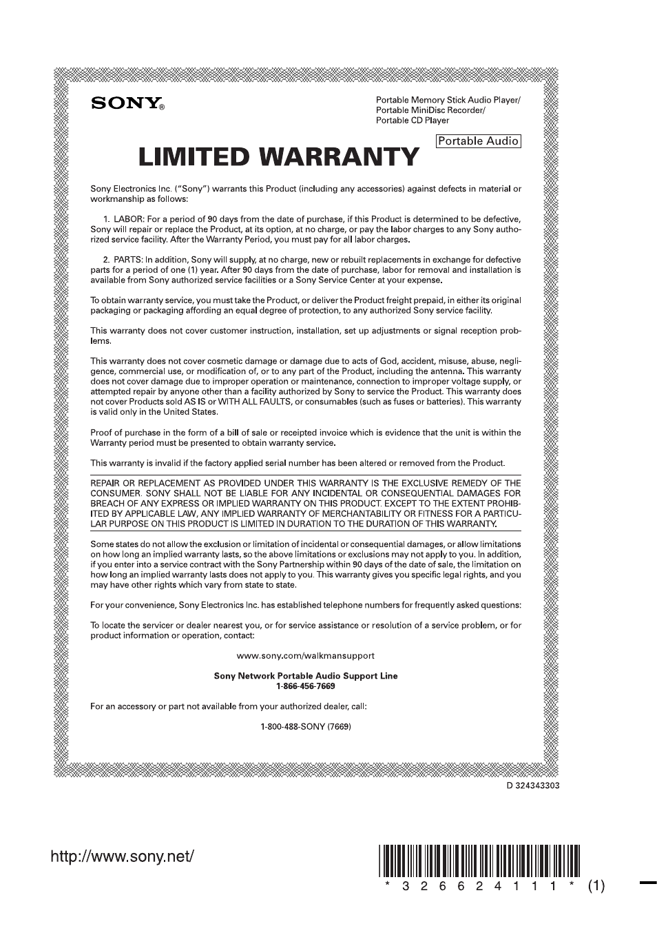 Sony D-NE900 User Manual | Page 44 / 44