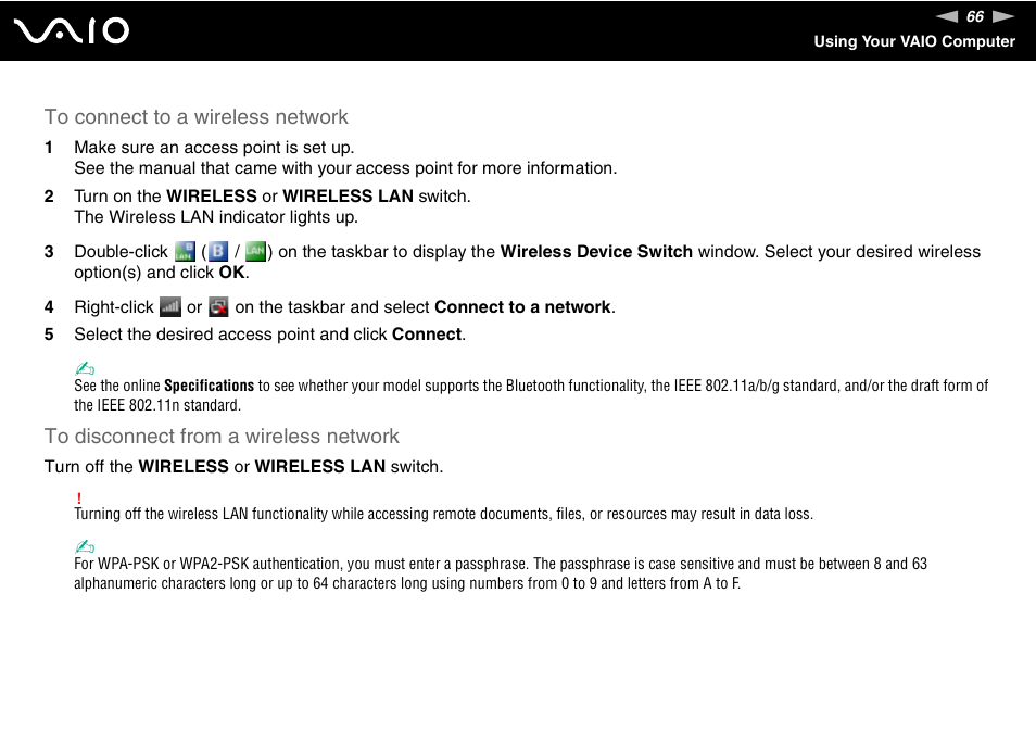 Sony VGN-SZ660N User Manual | Page 66 / 225