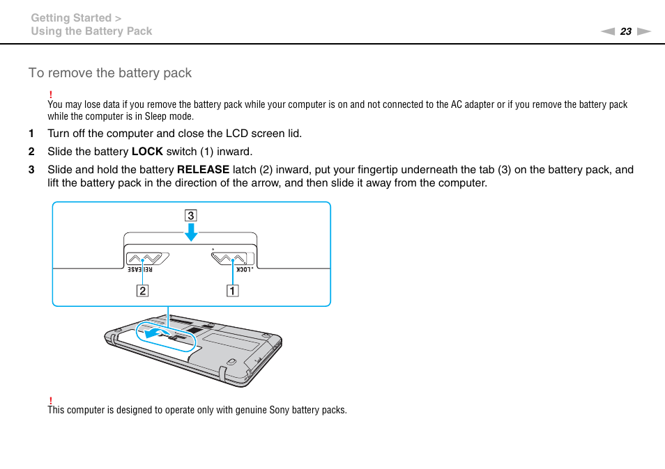 Sony VGN-NW226F User Manual | Page 23 / 152